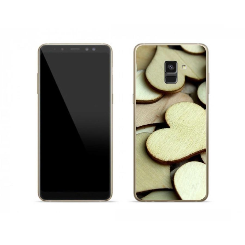 Zselés borítás mmCase Samsung Galaxy A8 (2018) - fából készült szívek
