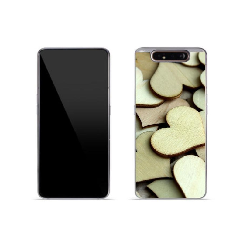Gél borítás mmCase Samsung Galaxy A80 készülékhez - fából készült szívek
