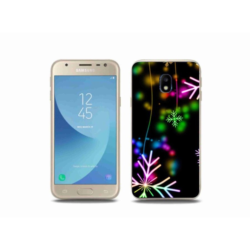 Gél borító mmCase a mobiltelefonon Samsung Galaxy J3 (2017) - színes pelyhek