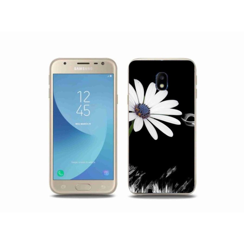 Gél védőhuzat mmCase Samsung Galaxy J3 (2017) - fehér virág