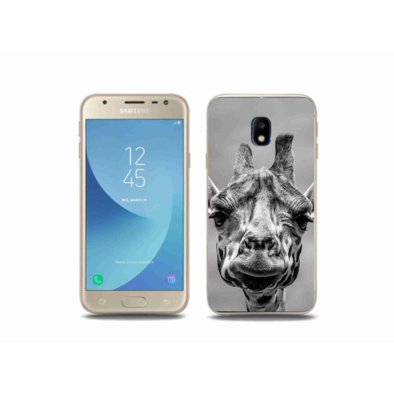 Gél védőhuzat mmCase Samsung Galaxy J3 (2017) - fekete-fehér zsiráf