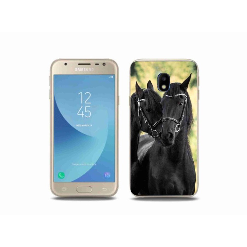 Gél borítás mmCase Samsung Galaxy J3 (2017) - két fekete ló