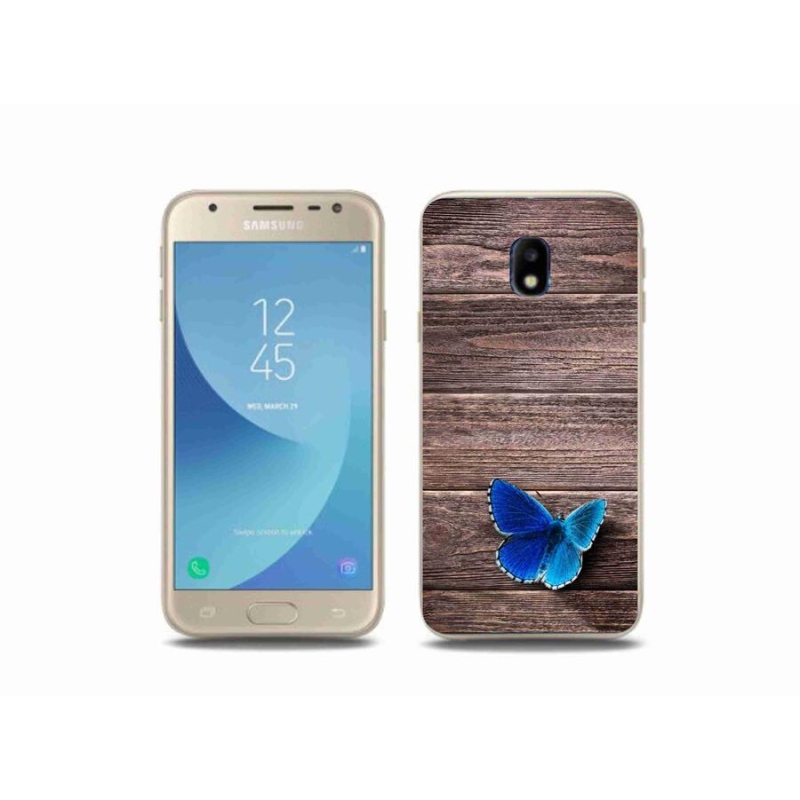 Gél védőhuzat mmCase Samsung Galaxy J3 (2017) - kék pillangó 1