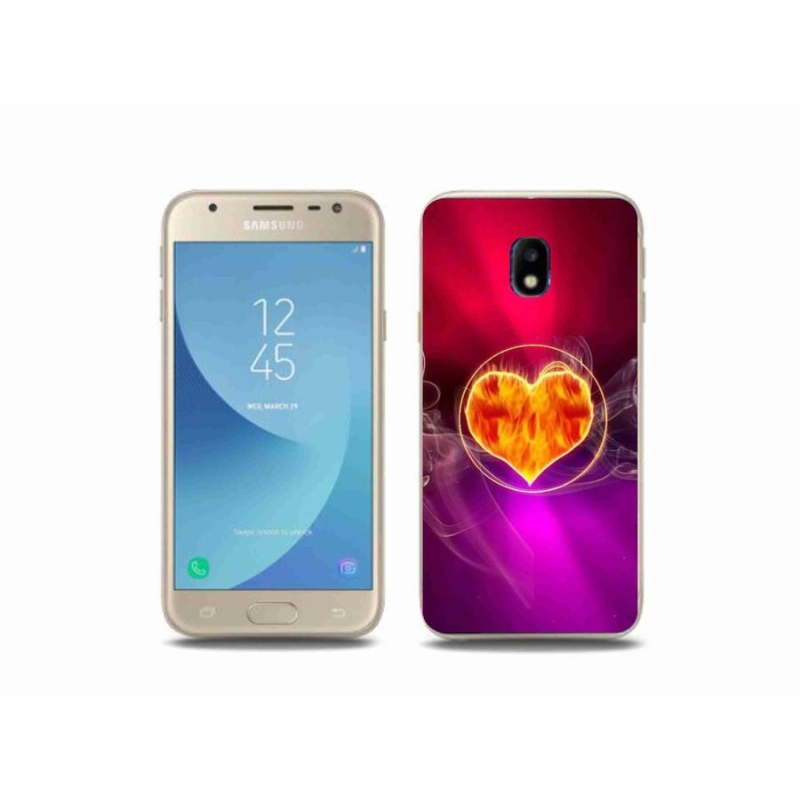 Gél borítás mmCase Samsung Galaxy J3 (2017) - tűz szívhez