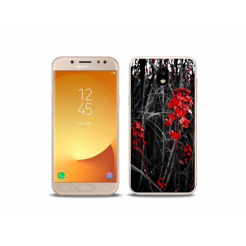 Gél borítás mmCase Samsung Galaxy J5 (2017) - piros növényhez