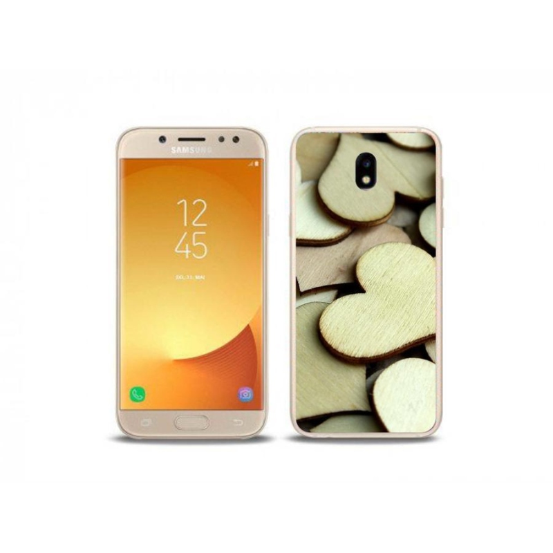 Zselés borítás mmCase Samsung Galaxy J5 (2017) - fából készült szívek