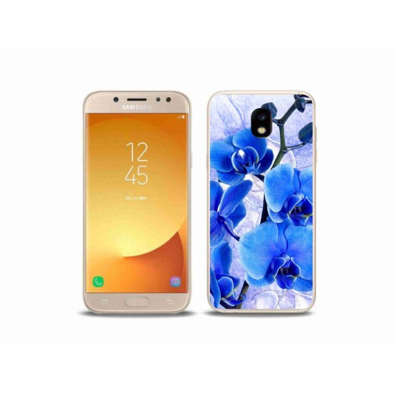 Gél védőhuzat mmCase Samsung Galaxy J5 (2017) - kék virágok