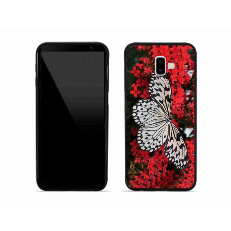 Zselés borítás mmCase Samsung Galaxy J6 Plus - fekete-fehér pillangó 1