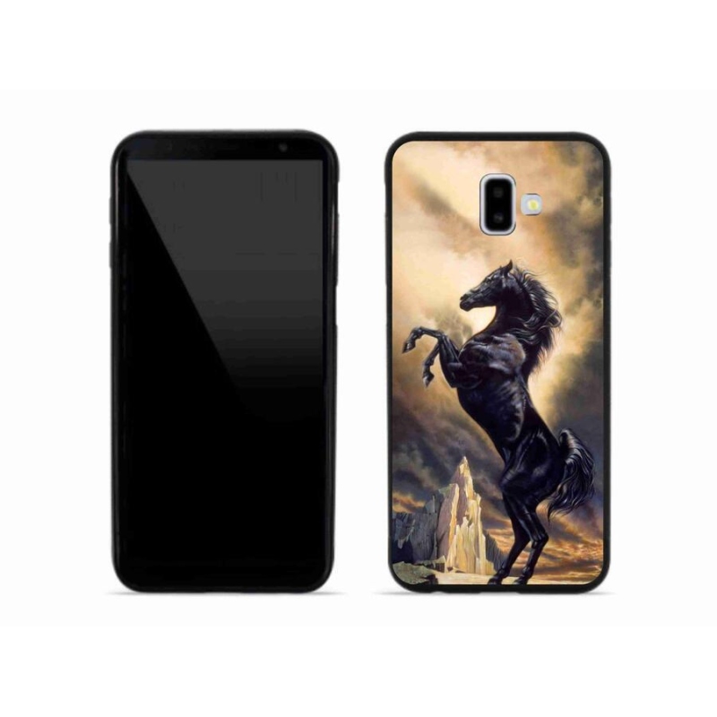 Zselés borítás mmCase Samsung Galaxy J6 Plus - fekete rajzfilm lóhoz