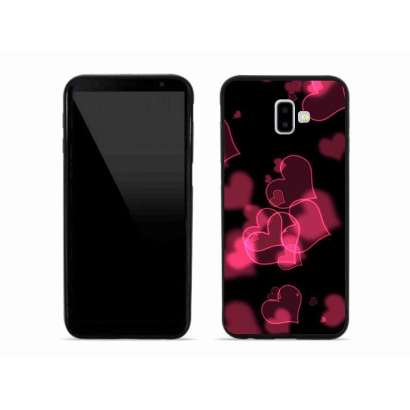 Gél védőhuzat mmCase Samsung Galaxy J6 Plus készülékhez - piros szívek