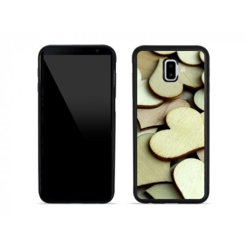 Gél borítás mmCase Samsung Galaxy J6 Plus készülékhez - fából készült szívek
