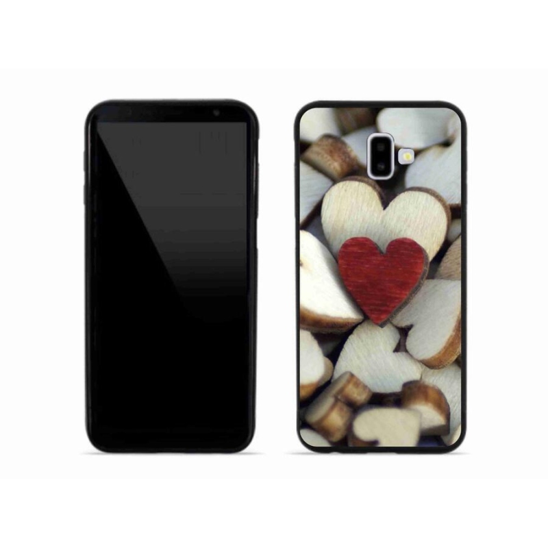 Gél borítás mmCase Samsung Galaxy J6 Plus készülékhez - gravírozott piros szív