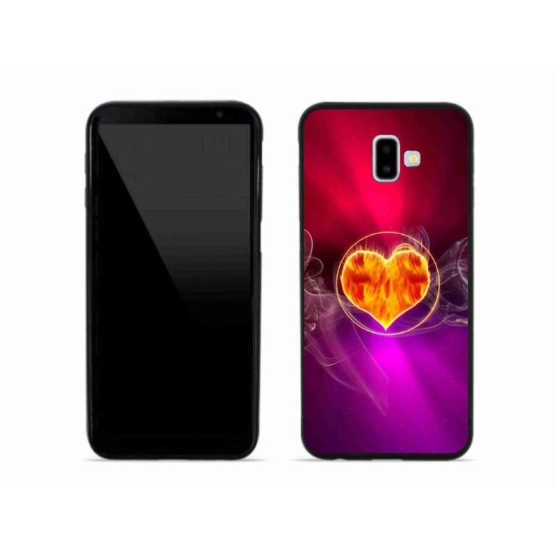 Gél borítás mmCase mobiltelefonhoz Samsung Galaxy J6 Plus - tűz szív