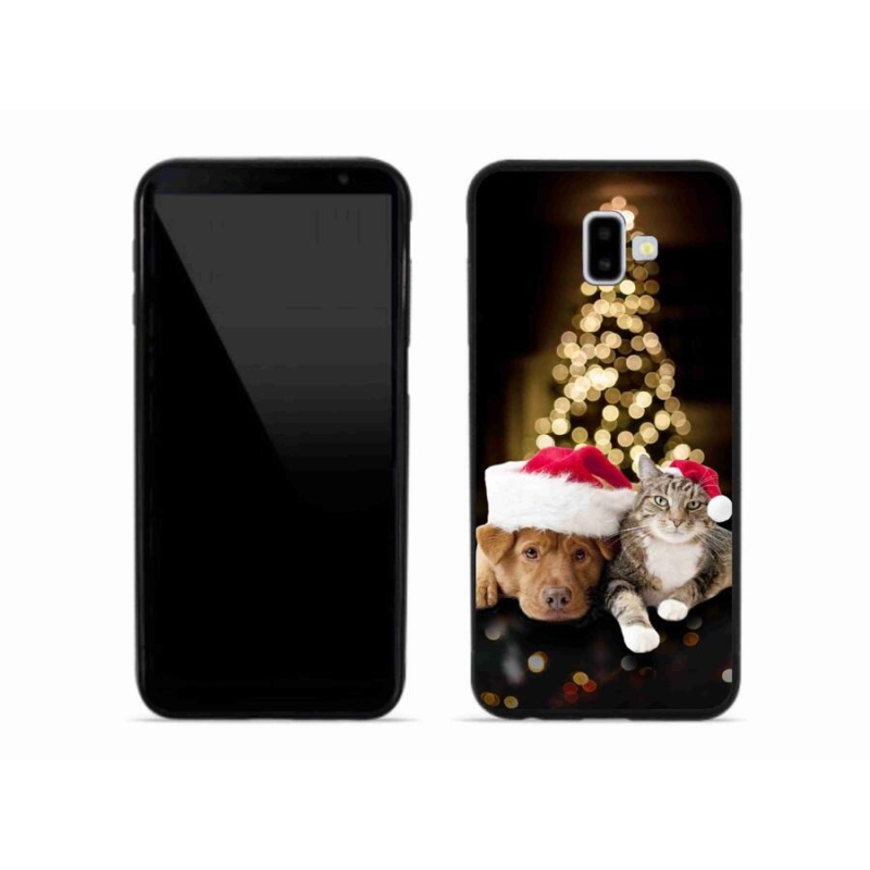 Gél borítás mmCase Samsung Galaxy J6 Plus - Karácsonyi kutya és macska