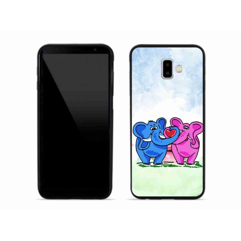 Gél borítás mmCase mobiltelefonhoz Samsung Galaxy J6 Plus - szerelmes elefántok