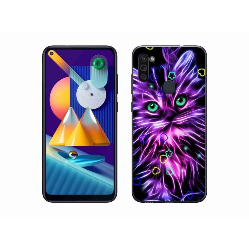 Gél borítás mmCase Samsung Galaxy M11 készülékhez - absztrakt macska
