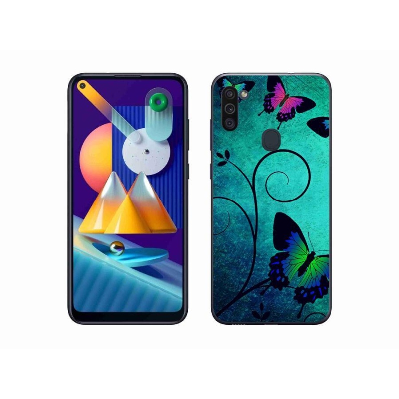 Gél borító mmCase mobiltelefonhoz Samsung Galaxy M11 - színes pillangók