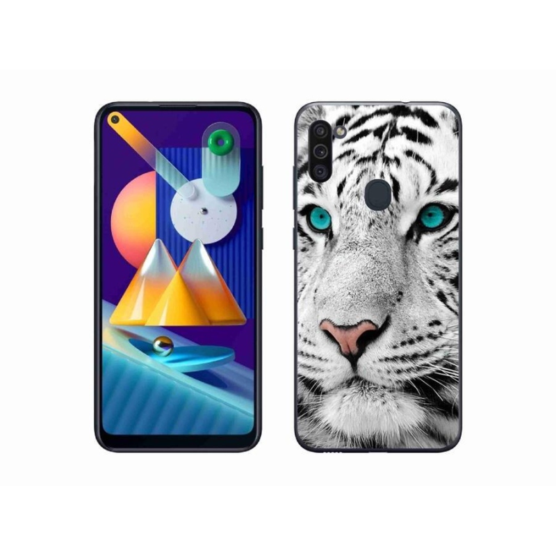 Gél védőhuzat mmCase Samsung Galaxy M11 készülékhez - fehér tigris