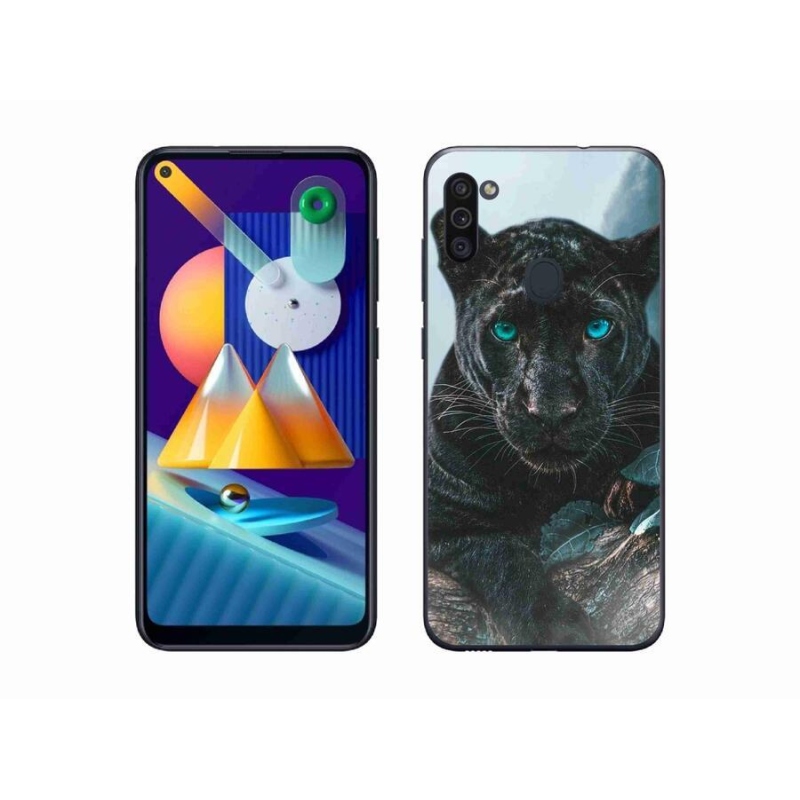 Zselés borítás mmCase Samsung Galaxy M11 készülékhez - fekete párduc
