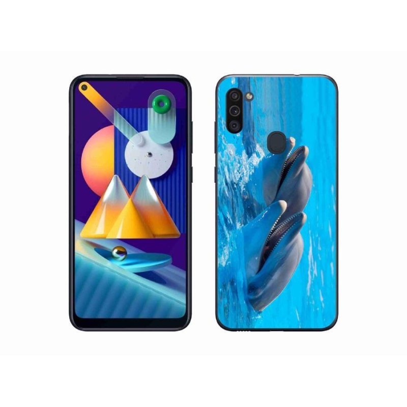 Zselés borítás mmCase Samsung Galaxy M11 készülékhez - delfinek