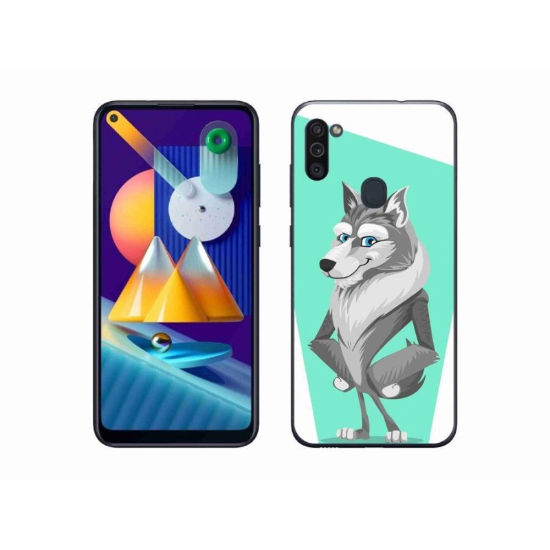 Zselés borítás mmCase Samsung Galaxy M11 készülékhez - rajzfilm farkas