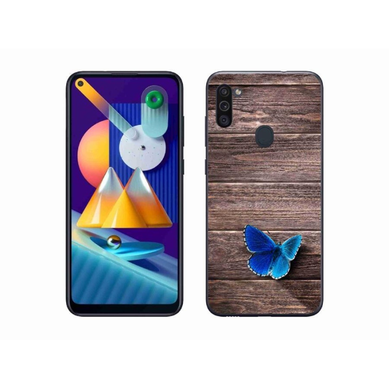 Gél védőhuzat mmCase Samsung Galaxy M11 - kék pillangó 1