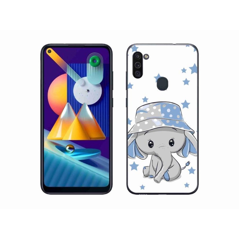 Gél védőhuzat mmCase Samsung Galaxy M11 készülékhez - kék elefánt