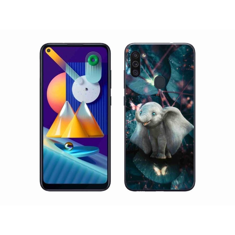 Gél borítás mmCase Samsung Galaxy M11 készülékhez - aranyos elefánt