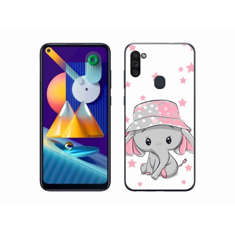 Gél védőhuzat mmCase Samsung Galaxy M11 készülékhez - rózsaszín elefánt
