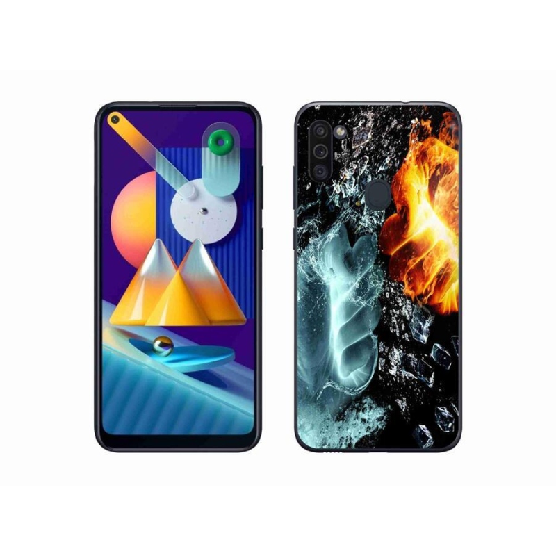 Zselés borítás mmCase Samsung Galaxy M11 - víz és tűz
