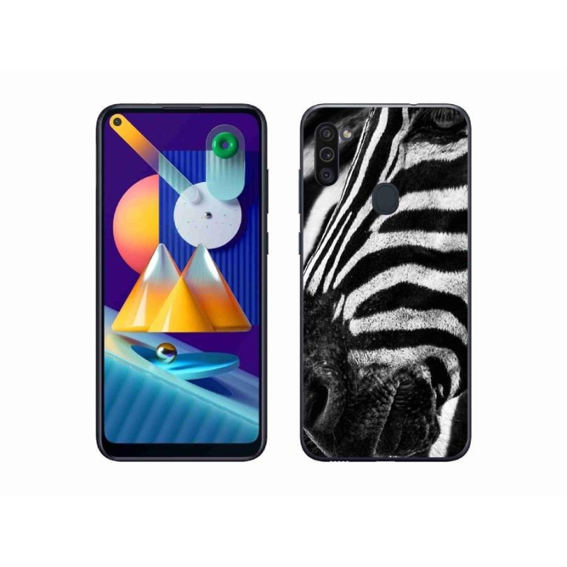 Zselés borítás mmCase Samsung Galaxy M11 készülékhez - zebra