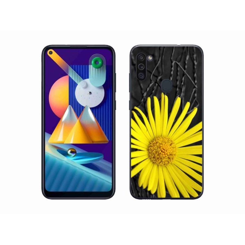 Gél védőhuzat mmCase Samsung Galaxy M11 készülékhez - sárga virág