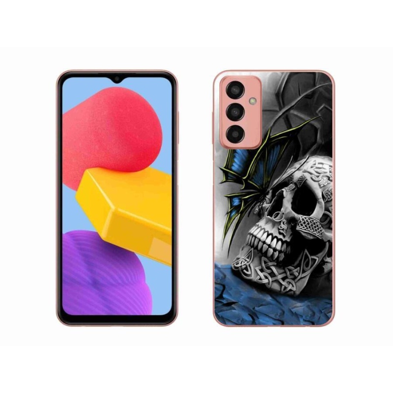 Gél borítás mmCase Samsung Galaxy M13 készülékhez - pillangó és koponya