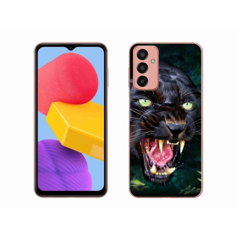 Gél borítás mmCase Samsung Galaxy M13 készülékhez - dühös fekete párduc