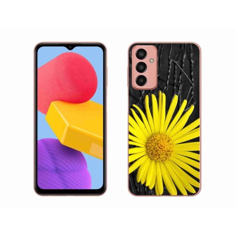 Gél védőhuzat mmCase Samsung Galaxy M13 készülékhez - sárga virág