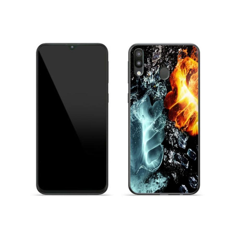 Zselés borítás mmCase Samsung Galaxy M20 - víz és tűz