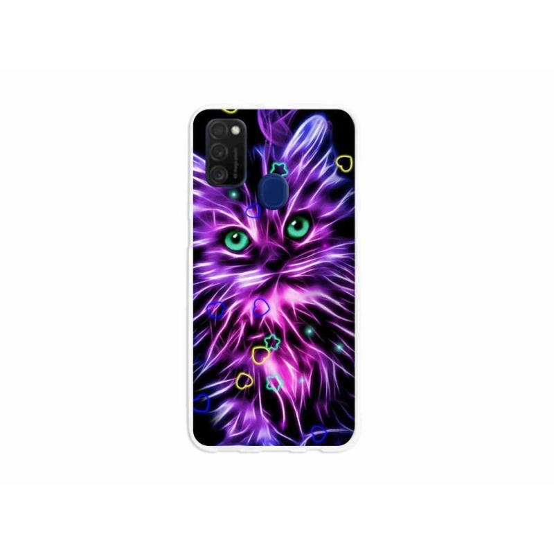 Gél borítás mmCase Samsung Galaxy M21 készülékhez - absztrakt macska