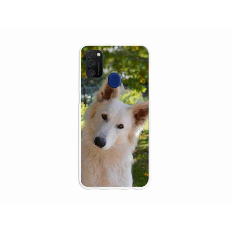 Gél védőhuzat mmCase Samsung Galaxy M21 - fehér Svájci juhász 1