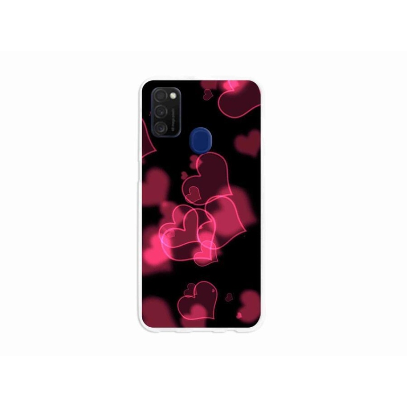 Gél védőhuzat mmCase Samsung Galaxy M21 készülékhez - piros szívek