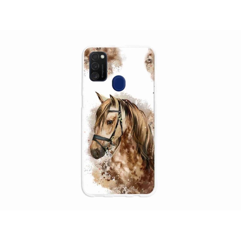 Zselés borító mmCase Samsung Galaxy M21 - barna rajzfilm lóhoz