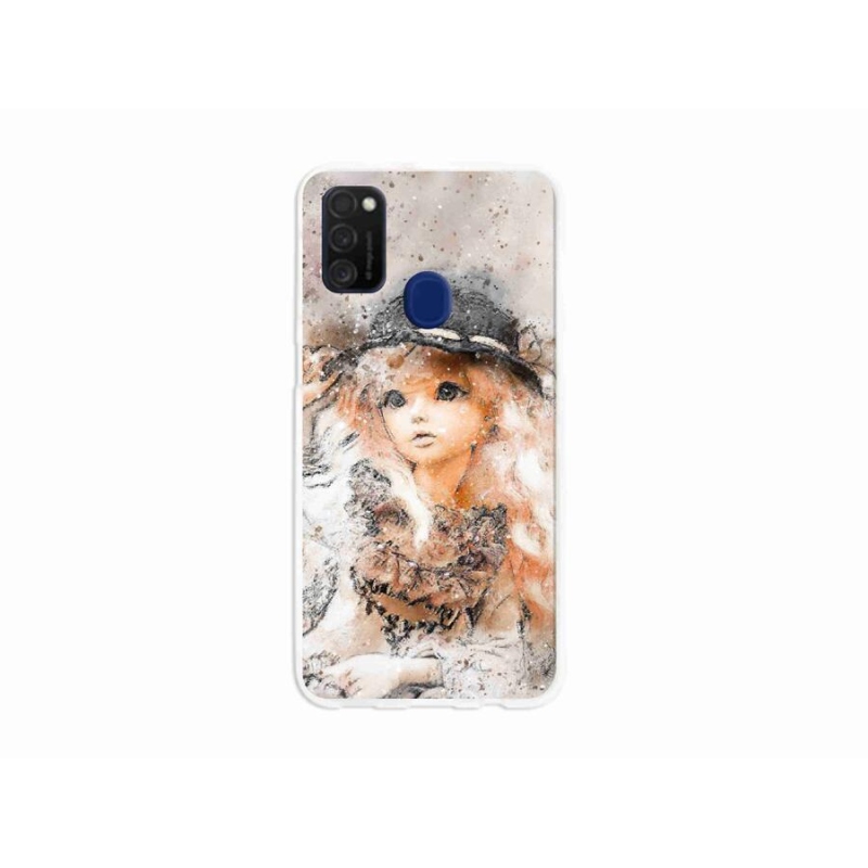 Gél borító mmCase Samsung Galaxy M21 készülékhez - lány kalapban