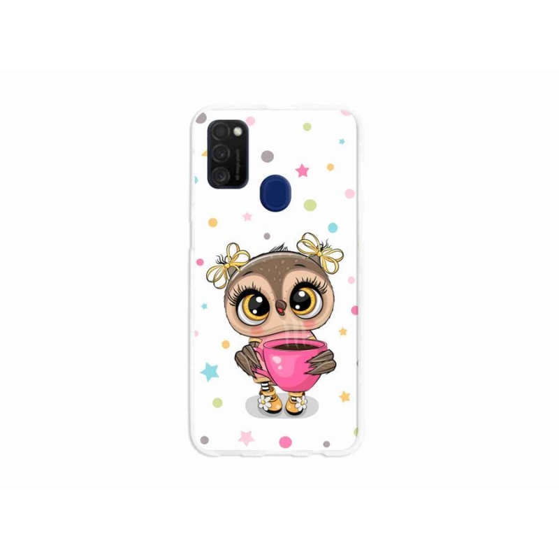 Gél borítás mmCase Samsung Galaxy M21 készülékhez - rajzfilm bagoly