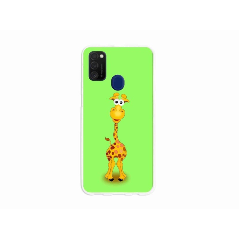 Gél borító mmCase mobiltelefonhoz Samsung Galaxy M21 - rajzfilm zsiráf
