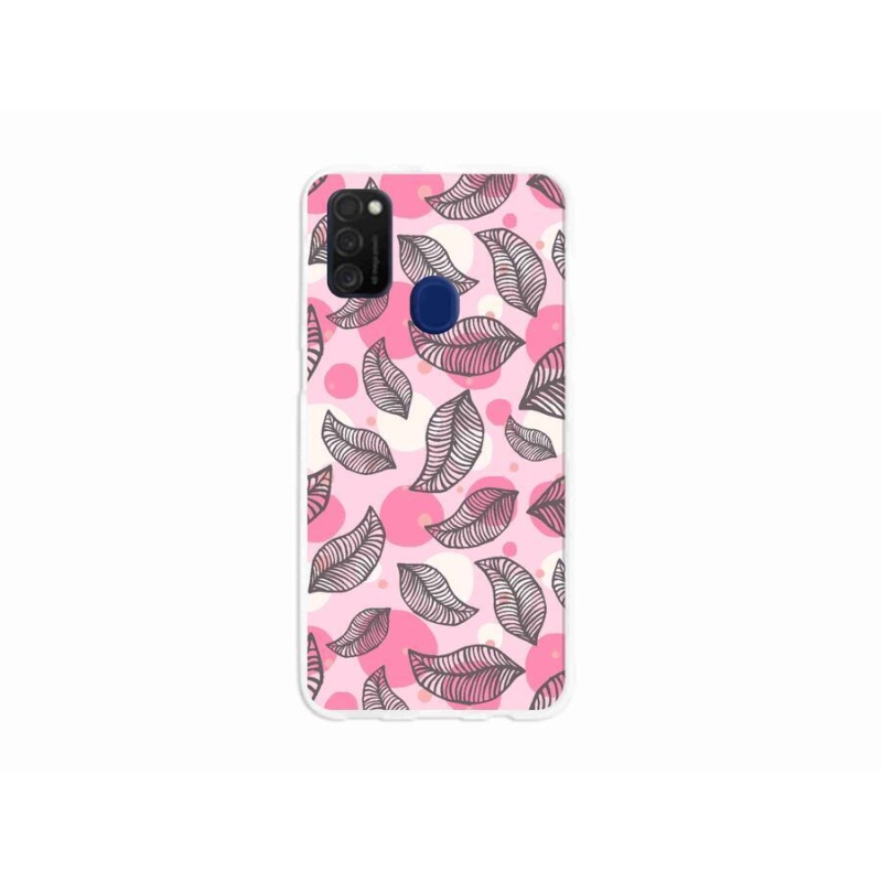 Gél borítás mmCase Samsung Galaxy M21 készülékhez - rajzfilm hulló levelek