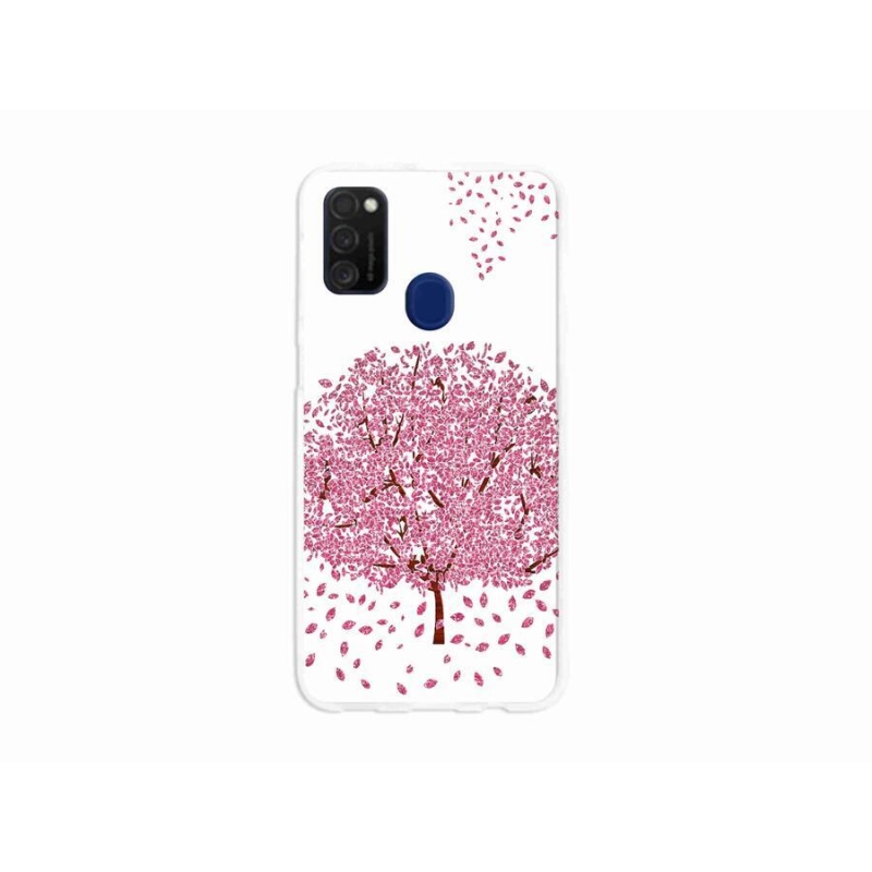 Gél borító mmCase mobiltelefonhoz Samsung Galaxy M21 - rajzfilm fa levelekkel