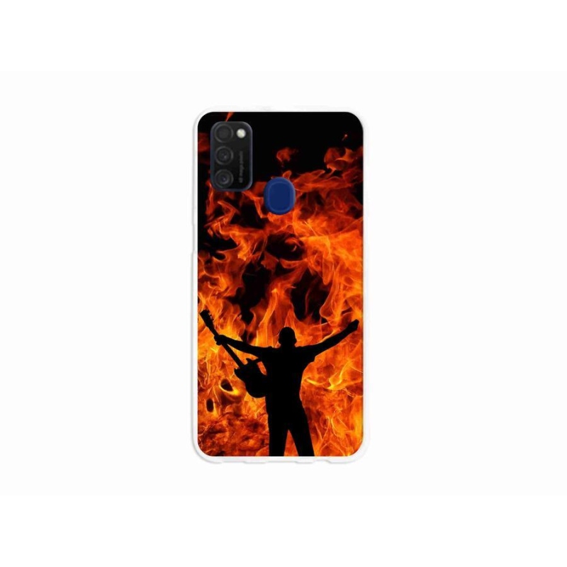 Gél borítás mmCase mobil Samsung Galaxy M21 - zenész és tűz