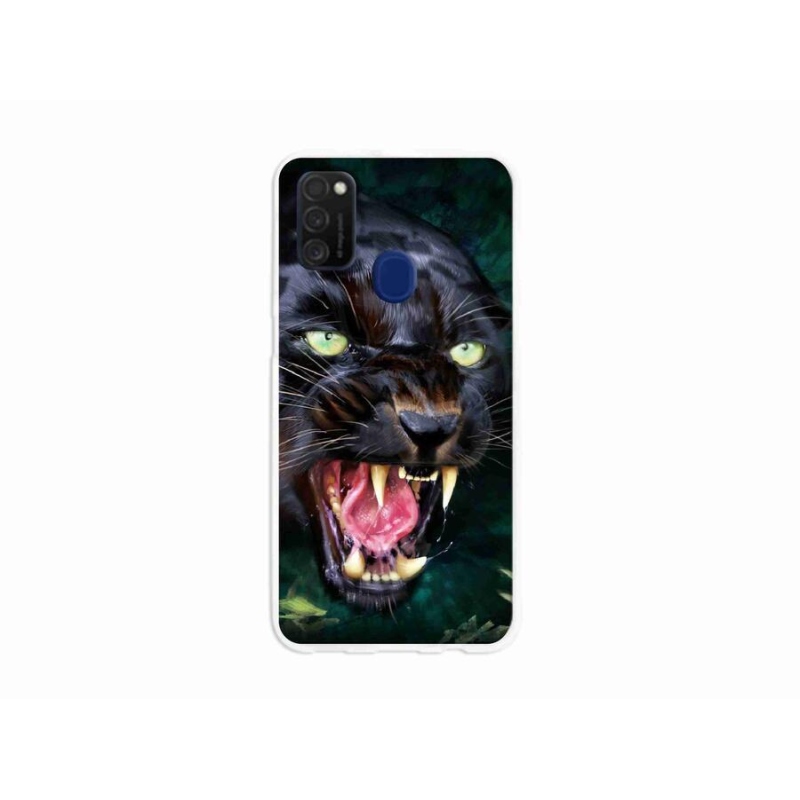 Gél borítás mmCase Samsung Galaxy M21 - dühös fekete párduchoz