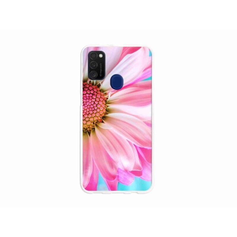 Gél védőhuzat mmCase Samsung Galaxy M21 készülékhez - rózsaszín virág