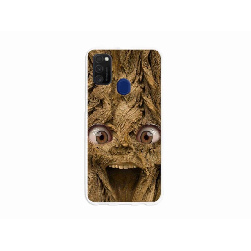 Gél borítás mmCase Samsung Galaxy M21 készülékhez - vidám fa szemekkel