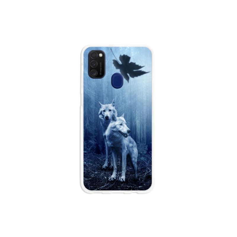 Gél borítás mmCase mobil Samsung Galaxy M21 - farkasok az erdőben